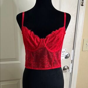 INC International Concepts Red Lace Bustier